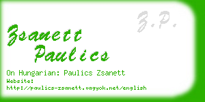 zsanett paulics business card